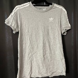 Adidas Gray T-Shirt with Stripes